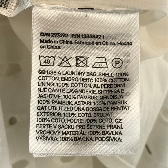 New H&M White Eyelet Embroidered Skirt Medium Cotton Lined Womens - Picture 8 of 10